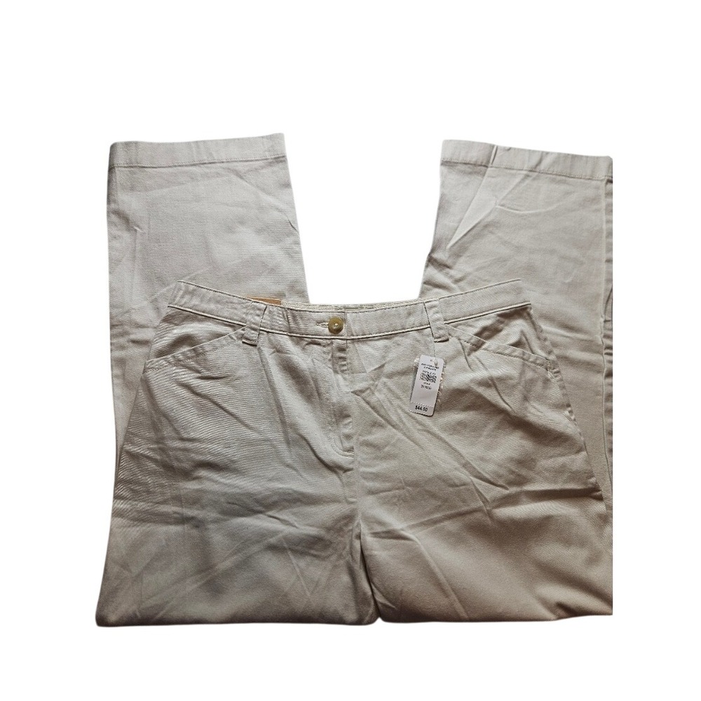 LL Bean Classic Fit Straight Leg Chino Pants Stone Beige 20 Reg NWT 0KFN4